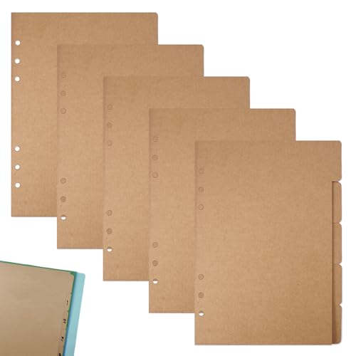 20 Blätt 6 Löcher Trennblätter für Ordner Trennblätter A5 8.3 x 5.5 Inch Direktes Schreiben Ordnerregister aus Karton Ordner Register A5 für Ordner A5, Loseblatt Notizbuch, Ringbucheinlagen 20 Blätt 6 Löcher Trennblätter für Ordner Trennblätter A5 8.3 x 5.5 Inch Direktes Schreiben Ordnerregister aus Karton Ordner Register A5 für Ordner A5, Loseblatt Notizbuch, Ringbucheinlagen von KineticKraft