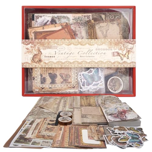 230 Stück Vintage Scrapbook Zubehör Set,Journal Zubehör,Scrapbook Set,Scrapbooking Sticker Set,Bullet Journal Zubehör Aesthetic,Scrapbook Sticker für DIY Scrapbook Kalender Notizbuch Tagebuch 230 Stück Vintage Scrapbook Zubehör Set,Journal Zubehör,Scrapbook Set,Scrapbooking Sticker Set,Bullet Journal Zubehör Aesthetic,Scrapbook Sticker für DIY Scrapbook Kalender Notizbuch Tagebuch von KineticKraft