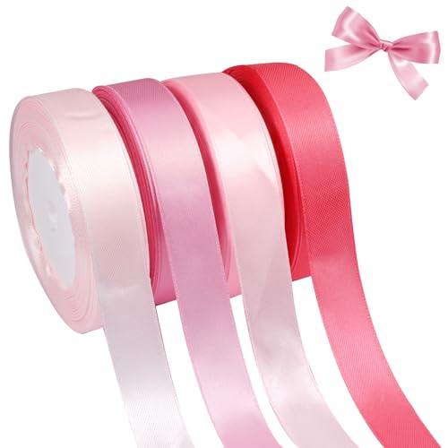 4 Farben Geschenkband Rosa 20mm x 22.9m Schleifenband Rosa Glatt und Zart, Hohe Qualität für Valentinstag Satinband Rosa Band zum Geschenkverpackung, Bastelarbeiten, Geburtstag und Hochzeitsdekoration 4 Farben Geschenkband Rosa 20mm x 22.9m Schleifenband Rosa Glatt und Zart, Hohe Qualität für Valentinstag Satinband Rosa Band zum Geschenkverpackung, Bastelarbeiten, Geburtstag und Hochzeitsdekoration von KineticKraft