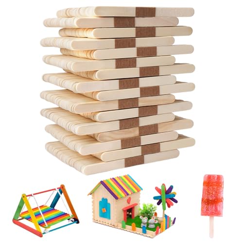 800 Stück Eisstiele Holz Zum Basteln,114 x 10 x 2 mm Mundspatel Holz,BastelhöLzer,EisstäBchen,Holzstiele,Popsicle Sticks,Eisstiele Holz Breit,EisstäBe Holz,Eisstiele Holz Zum Backen für DIY Handwerk von KineticKraft