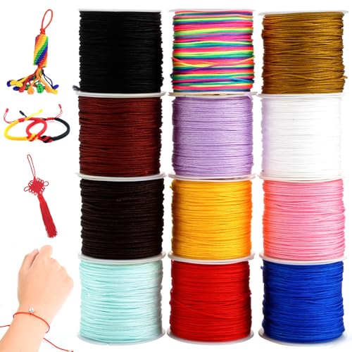 Nylonfaden Nylonschnur 12 Farben 0.8mm x 20m Chinesische Knotenschnur Perlenfaden Schnur Geflochtene Makrame Faden Beading String für DIY Halskette Armband Handwerk Bastel Schmuckherstellung Nylonfaden Nylonschnur 12 Farben 0.8mm x 20m Chinesische Knotenschnur Perlenfaden Schnur Geflochtene Makrame Faden Beading String für DIY Halskette Armband Handwerk Bastel Schmuckherstellung von KineticKraft