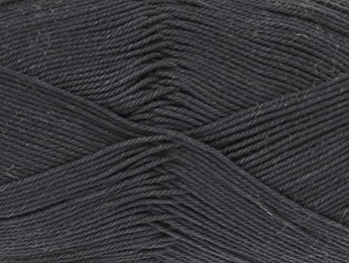 King Cole 1262201 Giza Cotton 4-fädiges schwarzes Garn – 158 m, 50 g von King Cole