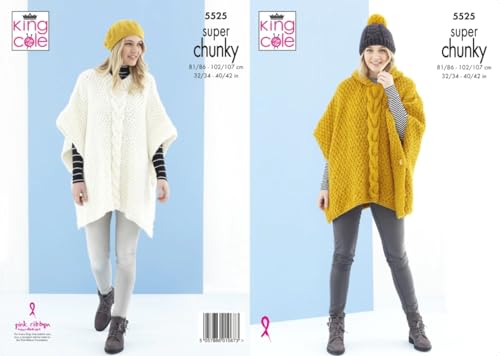 King Cole 5525 Strickmuster für Poncho, Mütze, für Erwachsene King Cole 5525 Strickmuster für Poncho, Mütze, für Erwachsene von King Cole