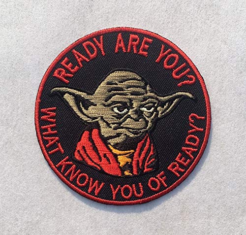 Bestickter Aufnäher zum Aufbügeln oder Aufnähen, Motiv: Master Yoda Zitate Ready are You? What Know You of Ready? von King Hobbs