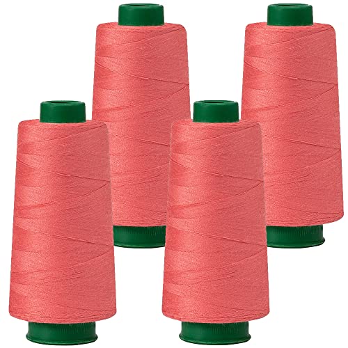4 Konen Rollen Nähgarn Garn Overlockgarn 2700m 40S/2 100% Polyester - 13 hellrot von King of Trade