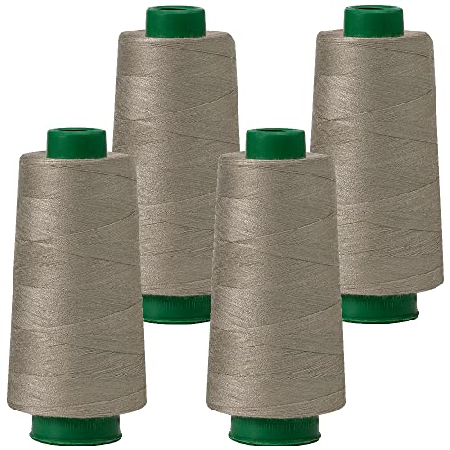 4 Konen Rollen Nähgarn Garn Overlockgarn 2700m 40S/2 100% Polyester - 50 taupe von King of Trade