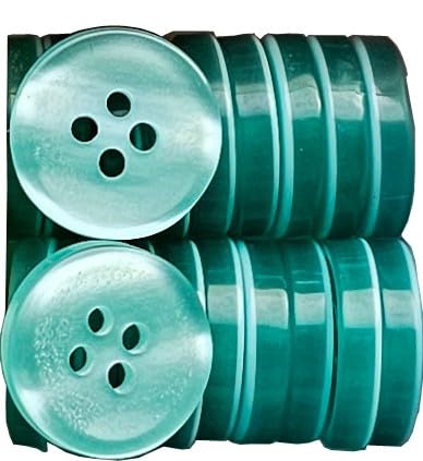 King of Trade 4-Loch Kunstharz Knopf Knöpfe - 11.5 mm 18L - 20 Stück zum Basteln, Nähen, Ersatz, Stricken, Nähzubehör, verschiedene Größen (22# Mint) von King of Trade