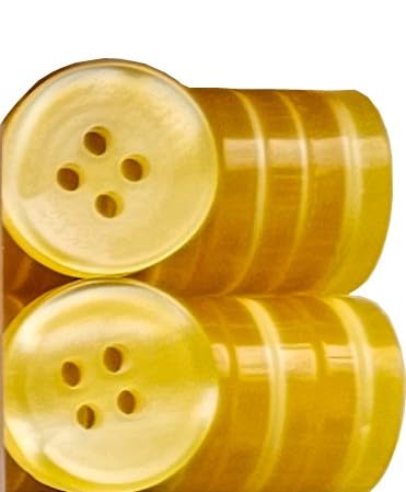 King of Trade 4-Loch Kunstharz Knopf Knöpfe - 11.5 mm 18L - 20 Stück zum Basteln, Nähen, Ersatz, Stricken, Nähzubehör, verschiedene Größen (5# Gelb) von King of Trade