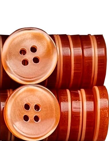King of Trade 4-Loch Kunstharz Knopf Knöpfe - 11.5 mm 18L - 20 Stück zum Basteln, Nähen, Ersatz, Stricken, Nähzubehör, verschiedene Größen (7# Orange) von King of Trade