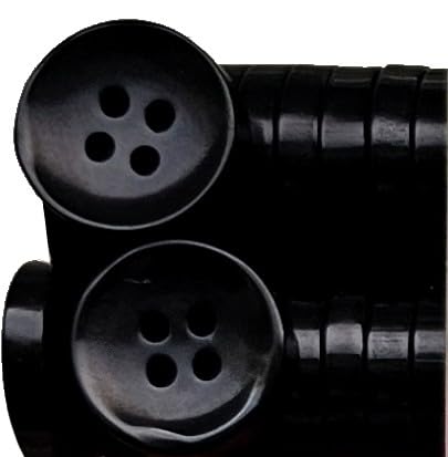King of Trade 4-Loch Kunstharz Knopf Knöpfe - 11.5 mm 18L - 20 Stück zum Basteln, Nähen, Ersatz, Stricken, Nähzubehör (2# Schwarz) von King of Trade