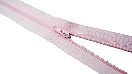 King of Trade Reißverschluss Nylon Schiene 4 mm Nicht teilbar fein Zipper 40 cm 4# Rosa von King of Trade