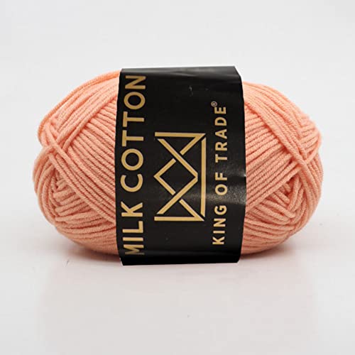 Milchwolle Milchbaumwolle Babywolle Milchgarn Chenille Wolle Makramee Garn Schulgarn Häkeln Stricken 100m 50g 1 Stück Lachs von King of Trade