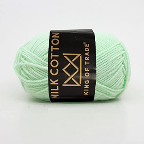 Milchwolle Milchbaumwolle Babywolle Milchgarn Chenille Wolle Makramee Garn Schulgarn Häkeln Stricken 100m 50g 1 Stück Mintgrün von King of Trade