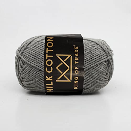 Milchwolle Milchbaumwolle Babywolle Milchgarn Chenille Wolle Makramee Garn Schulgarn Häkeln Stricken 100m 50g 2 Stück Dunkelgrau von King of Trade