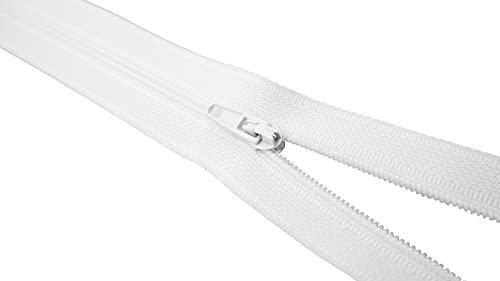 Reißverschluss Nylon Schiene 4 mm nicht teilbar fein Zipper 15 cm 1# Weiß von King of Trade