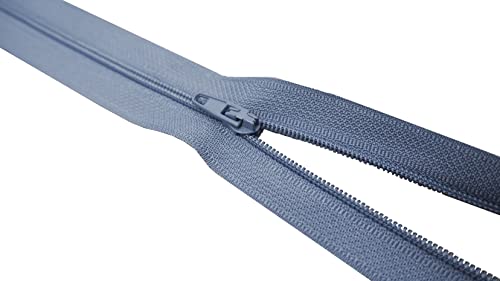 Reißverschluss Nylon Schiene 4 mm nicht teilbar fein Zipper 15 cm 21# Grau von King of Trade