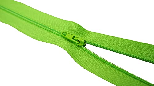 Reißverschluss Nylon Schiene 4 mm nicht teilbar fein Zipper 20 cm 10# Neon Grün von King of Trade