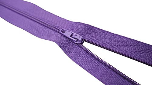 Reißverschluss Nylon Schiene 4 mm nicht teilbar fein Zipper 30 cm 7# Lila von King of Trade