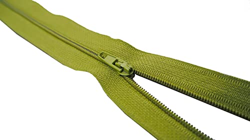 Reißverschluss Nylon Schiene 4 mm nicht teilbar fein Zipper 40 cm 12# Olivegrün von King of Trade
