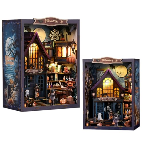 DIY Gruselschloss Miniatur Buchecke Halloween Thema Buchstütze Gothic 3D Montage Süß und Gruselig Geeignet für Erwachsene von KingStora