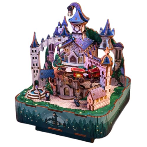 DIY Holz Spieluhr Material Kit – Handgefertigtes Musikmodell Ornamen EIN magisches Schloss von KingStora
