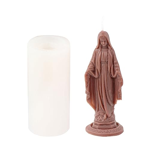 Kingke Wiederverwendbare Silikonform für Kerzen, stehende Jungfrau Maria-Figur, Epoxidharz, Gießwerkzeug für selbstgemachte Kerzen, Basteln von Kingke