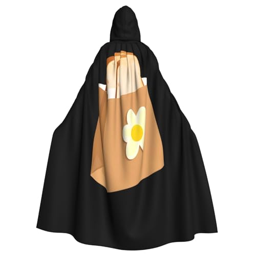 Kingww Papiertüte mit Blumenmotiv "Toast in a Flower", Halloween-Kapuzenumhang für Damen und Herren: leichter Polyester-Umhang mit Kapuze, perfekt für Cosplay, Halloween und Kostümpartys Kingww Papiertüte mit Blumenmotiv "Toast in a Flower", Halloween-Kapuzenumhang für Damen und Herren: leichter Polyester-Umhang mit Kapuze, perfekt für Cosplay, Halloween und Kostümpartys von Kingww