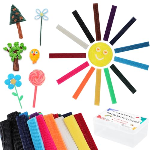 Kinmsito 600 Stück Wachsstäbchen für Kinder, 13 Colors Wachs Bastelstäbchen für Kinder,Wax Craft Sticks mit Aufbewahrungsbox, Klebrige Wachs Garnstäbchen für Handwerk DIY-Kunstzubehör Kinmsito 600 Stück Wachsstäbchen für Kinder, 13 Colors Wachs Bastelstäbchen für Kinder,Wax Craft Sticks mit Aufbewahrungsbox, Klebrige Wachs Garnstäbchen für Handwerk DIY-Kunstzubehör von Kinmsito
