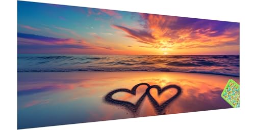 Diamond Painting Valentinstag, Diamond Painting Erwachsene, Groß Diamant Painting Bilder 150x50cm, Strand Diamond Painting Set für Erwachsene, Eckige Steine Mosaikherstellung Kit für Home Deko L-0 Diamond Painting Valentinstag, Diamond Painting Erwachsene, Groß Diamant Painting Bilder 150x50cm, Strand Diamond Painting Set für Erwachsene, Eckige Steine Mosaikherstellung Kit für Home Deko L-0 von Kinntn