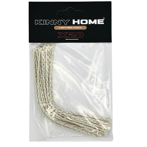 KinnyHome Universal Feuerzeugdocht - Kompatibel mit Zippo und ähnlichen Feuerzeugen - 20 Stück, 12 cm langes Docht-Kit für Feuerzeuge KinnyHome Universal Feuerzeugdocht - Kompatibel mit Zippo und ähnlichen Feuerzeugen - 20 Stück, 12 cm langes Docht-Kit für Feuerzeuge von KinnyHome