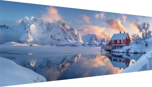 100x40cm Diamond Painting Ewachsene Groß, DIY 5D Diamant Painting Bilder Art Bastelset, Schneelandschaft Diamond Painting Kinder Anfänger Stickerei Set, for Home Wall Decor oder Madchen Geschenke T432 von Kinooge