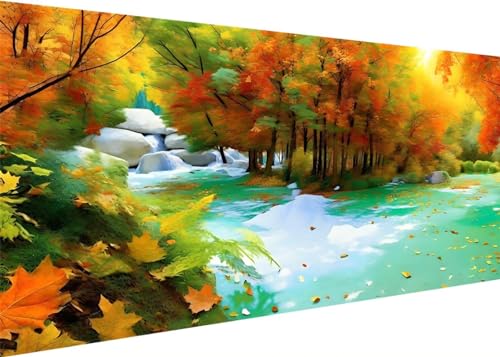 100x50cm Diamond Painting Ewachsene Groß, DIY 5D Diamant Painting Wasserfälle Bilder Art Bastelset Diamond Painting Kinder Anfänger Stickerei Set, for Home Wall Decor oder Madchen Geschenke G-414 von Kinooge
