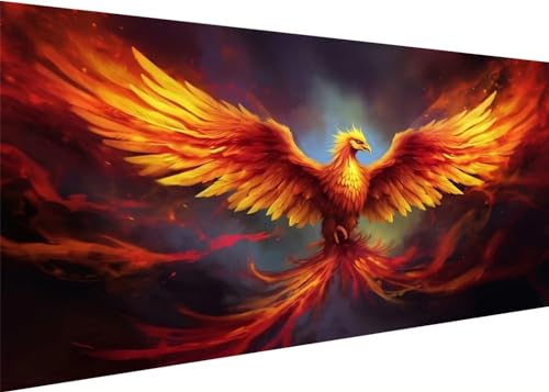 Flamme Phönix Diamond Painting Erwachsene Groß XXL 180x90cm, DIY 5D Diamant Painting Bilder kinder Malen Nach Zahlen Set, Diamond Art Full Diamant Malerei Kunst Basteln für Home Wand Dekor D-137 von Kinooge
