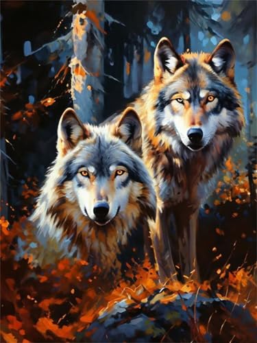 Malen Nach Zahlen Erwachsene Wald Wolf, Paint by Numbers Malen Nach Zahlen Anfänger, DIY mit Pinseln und Acrylfarben Handgemalt Ölgemälde Leinwand für Home Décor, Ohne Rahmen, 40x50cm G-406 Malen Nach Zahlen Erwachsene Wald Wolf, Paint by Numbers Malen Nach Zahlen Anfänger, DIY mit Pinseln und Acrylfarben Handgemalt Ölgemälde Leinwand für Home Décor, Ohne Rahmen, 40x50cm G-406 von Kinooge