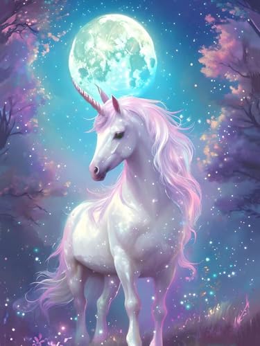 Malen Nach Zahlen Kinder ab 7 8 9 10 Jahre Mädchen, Paint by Numbers Einhorn Mond Adult Kinder Anfänger mit Leinwand Pinseln Acrylpigment für Geschenke und Home Haus Dekorieren, Rahmenlos 30x40cm F-79 Malen Nach Zahlen Kinder ab 7 8 9 10 Jahre Mädchen, Paint by Numbers Einhorn Mond Adult Kinder Anfänger mit Leinwand Pinseln Acrylpigment für Geschenke und Home Haus Dekorieren, Rahmenlos 30x40cm F-79 von Kinooge