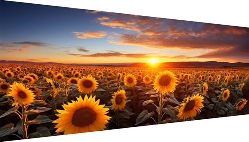 Sonnenuntergang Sonnenblume Diamond Painting Erwachsene Groß XXL 125x50cm, DIY 5D Diamant Painting Bilder Malen Nach Zahlen Set, Diamond Art Full Diamant Malerei Kunst Basteln für Home Wand Dekor E-27 Sonnenuntergang Sonnenblume Diamond Painting Erwachsene Groß XXL 125x50cm, DIY 5D Diamant Painting Bilder Malen Nach Zahlen Set, Diamond Art Full Diamant Malerei Kunst Basteln für Home Wand Dekor E-27 von Kinooge