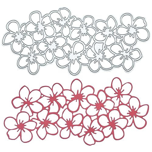 Kinretixia® Blumenstreifen-Rahmen-Stanzformen, Urlaubs-DIY-Dekorationsstanzform, Metallform-Stanzformen Scrapbooking, für die Kartenherstellung, Blumenmeer von Kinretixia