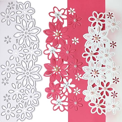 Kinretixia® Stanzform in Spitzenform Metall-Stanzform mit Blumenrand für Scrapbooking – langlebige dekorative, geschnittene Schablonen für DIY-Scrapbook-Fotoalben von Kinretixia