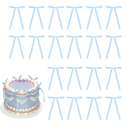 Kinretixia 20 Stück Blau Cupcake Topper mit Schleife, Cupcake Picker, für Brautparty, Babyparty, Kuchen, Dessert Picker, Dekoration für Baby Mädchen, Geburtstag, Hochzeit Kinretixia 20 Stück Blau Cupcake Topper mit Schleife, Cupcake Picker, für Brautparty, Babyparty, Kuchen, Dessert Picker, Dekoration für Baby Mädchen, Geburtstag, Hochzeit von Kinretixia