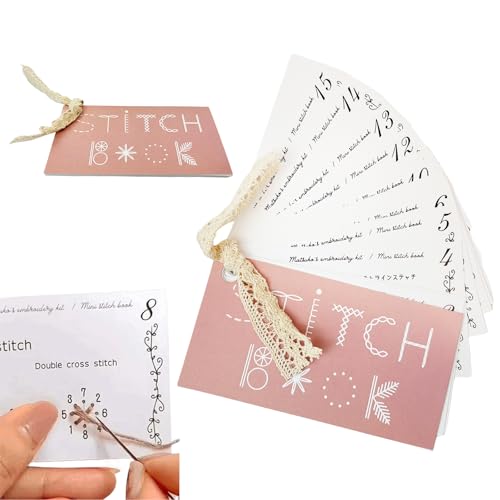 Kinretixia Kreatives Mini Nähbuch, DIY Kreatives Mini Nähkartenset, Verbessern Sie Ihre Nähfertigkeiten, Stickfertigkeitenbuch, Tragbares Mini Reise Nähset von Kinretixia