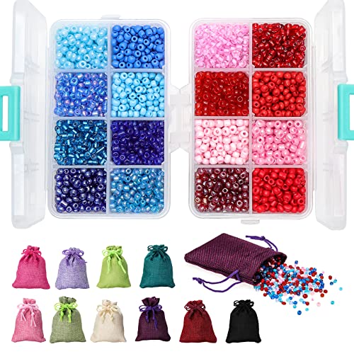 Kinsinder Glasperlen Set, Glasperlen Rund Multicolor Lose Perlen mit Jutebeutel Geschenkbeutel Karabinerverschluss, für Perlen für Armbänder DIY Schmuck Set Kinsinder Glasperlen Set, Glasperlen Rund Multicolor Lose Perlen mit Jutebeutel Geschenkbeutel Karabinerverschluss, für Perlen für Armbänder DIY Schmuck Set von Kinsinder