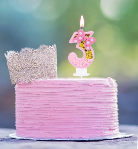 Kinsynko 3 Kerze Geburtstag Mädchen Niedliche Zahl 3 Kerze für Geburtstagskuchen, 3D Rosa Schleife 3 Geburtstag Kerze für Prinzessin Frauen Süßes Thema 3. Geburtstag Jahrestag Party Kuchen Dekoration Kinsynko 3 Kerze Geburtstag Mädchen Niedliche Zahl 3 Kerze für Geburtstagskuchen, 3D Rosa Schleife 3 Geburtstag Kerze für Prinzessin Frauen Süßes Thema 3. Geburtstag Jahrestag Party Kuchen Dekoration von Kinsynko