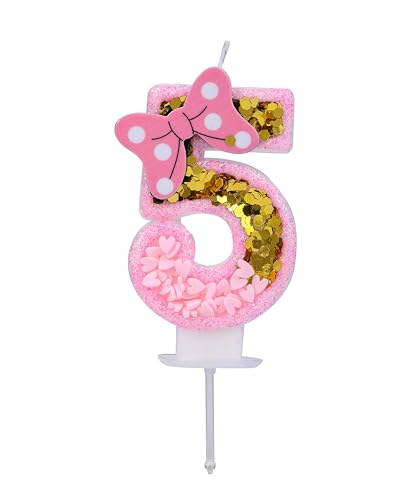 Kinsynko 5 Geburtstagskerze 3D rosa Schleife Zahl 5 Kerze für Kuchen Mädchen Frauen süßes Thema 5. Geburtstag Hochzeit Jahrestag Party Prinzessin Kuchen Dekoration Kinsynko 5 Geburtstagskerze 3D rosa Schleife Zahl 5 Kerze für Kuchen Mädchen Frauen süßes Thema 5. Geburtstag Hochzeit Jahrestag Party Prinzessin Kuchen Dekoration von Kinsynko