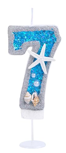 Kinsynko 7,1 cm Geburtstagskerzen Zahlen 7 Blau und Silber Glitzer Groß Happy 7th Birthday Cake Topper für sieben Jahre Geburtstag Hochzeit Jahrestag Party Kuchen Dekoration Kinsynko 7,1 cm Geburtstagskerzen Zahlen 7 Blau und Silber Glitzer Groß Happy 7th Birthday Cake Topper für sieben Jahre Geburtstag Hochzeit Jahrestag Party Kuchen Dekoration von Kinsynko