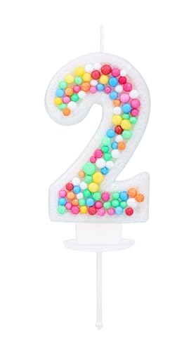 Kinsynko Geburtstagskerze, bunt, glitzernd, Zahl 2, für Mädchen und Frauen, 2. Geburtstag, Hochzeit, Jahrestag, Regenbogen-Mottoparty, Kuchendekoration Kinsynko Geburtstagskerze, bunt, glitzernd, Zahl 2, für Mädchen und Frauen, 2. Geburtstag, Hochzeit, Jahrestag, Regenbogen-Mottoparty, Kuchendekoration von Kinsynko
