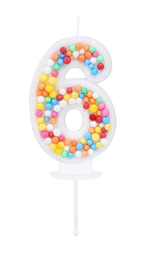 Kinsynko Geburtstagskerze für 6. Geburtstag, bunte Zahl 6, Kerze für Geburtstagskuchen, Mädchen, Prinzessinnen, Frauen, 6. Geburtstag, Hochzeitstag, Regenbogen-Party, Kuchendekoration Kinsynko Geburtstagskerze für 6. Geburtstag, bunte Zahl 6, Kerze für Geburtstagskuchen, Mädchen, Prinzessinnen, Frauen, 6. Geburtstag, Hochzeitstag, Regenbogen-Party, Kuchendekoration von Kinsynko