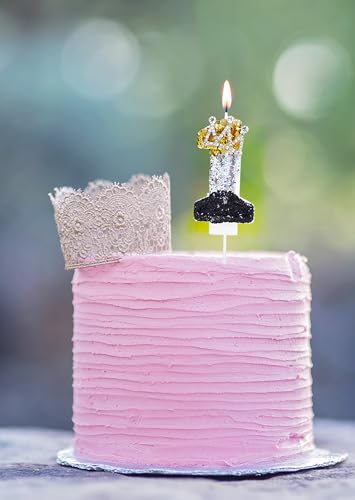 Kinsynko Nummer 1 Geburtstagskerzen 8,9 cm Happy 1st Birthday Kerze Kuchen Topper mit Krone für ein Jahr Geburtstag Hochzeit Jahrestag Party Kuchen Dekoration, Schwarz Silber und Gold Glitzer Kinsynko Nummer 1 Geburtstagskerzen 8,9 cm Happy 1st Birthday Kerze Kuchen Topper mit Krone für ein Jahr Geburtstag Hochzeit Jahrestag Party Kuchen Dekoration, Schwarz Silber und Gold Glitzer von Kinsynko