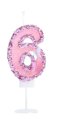 Kinsynko Zahl 6 Geburtstagskerzen 7,1 cm große rosa Glitzer Happy 6th Birthday Cake Topper für sechs Jahre Geburtstag Hochzeit Jahrestag Party Kuchen Dekoration Kinsynko Zahl 6 Geburtstagskerzen 7,1 cm große rosa Glitzer Happy 6th Birthday Cake Topper für sechs Jahre Geburtstag Hochzeit Jahrestag Party Kuchen Dekoration von Kinsynko