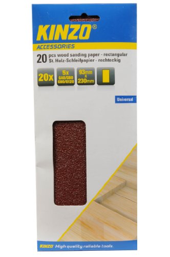 Kinzo 72174 20 Schleifpapier für Holz 93 x 230 mm Körnung 40/60/80/120 Kinzo 72174 20 Schleifpapier für Holz 93 x 230 mm Körnung 40/60/80/120 von Kinzo