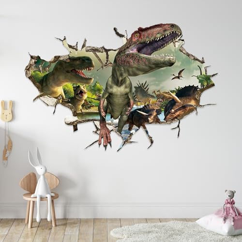 3D Wandtattoo, Dinosaurier Wandsticker, Wandtattoo Schlafzimme für Junge, Wandaufkleber Wohnzimmer, Selbstklebende Wanddekoration für Kinderzimmer, Wohnzimmer 3D Wandtattoo, Dinosaurier Wandsticker, Wandtattoo Schlafzimme für Junge, Wandaufkleber Wohnzimmer, Selbstklebende Wanddekoration für Kinderzimmer, Wohnzimmer von Kioiner